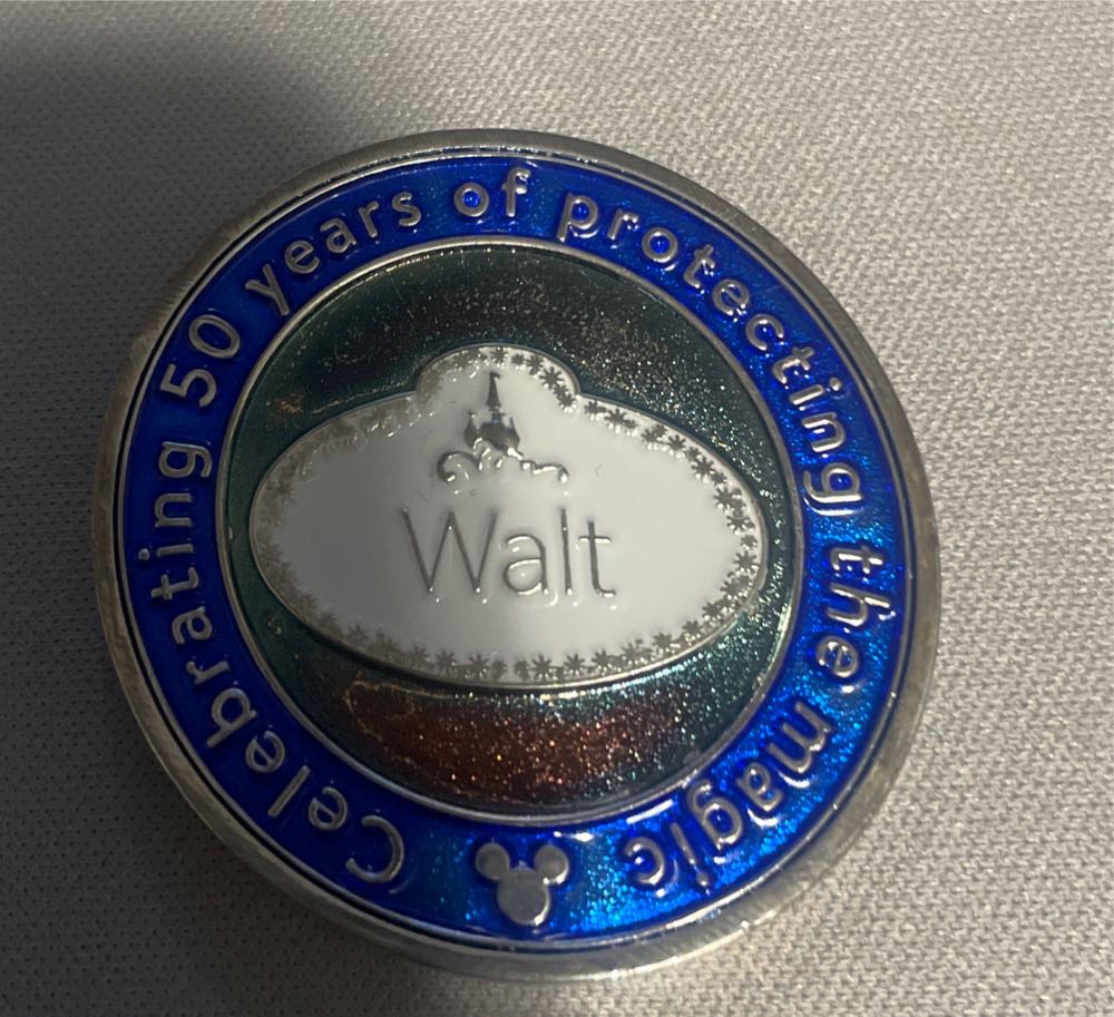 Walt Disney World Security Walt 50th Badge  coin collectible - Main Image 2