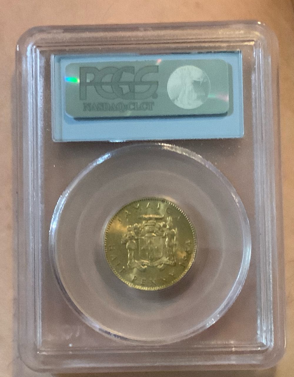 1952 Jamaica 1/2 Penny WTC Recovery 9-11-01 PCGS  coin collectible - Main Image 2