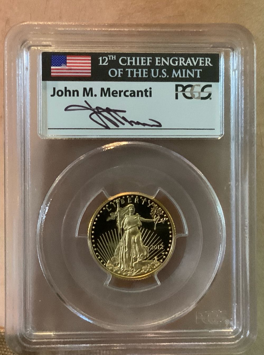 2012-W $10 Eagle PCGS PR70DCAM John M. Mercanti Signed  coin collectible - Main Image 2