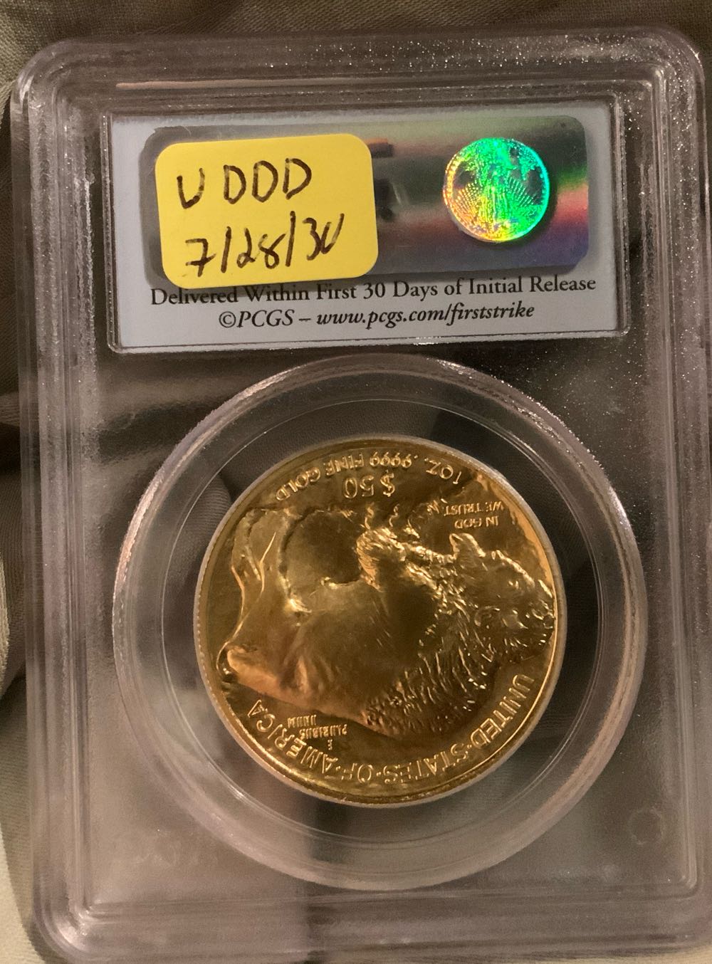 2009 $50 Buffalo MS70 PCGS First Strike  coin collectible - Main Image 2