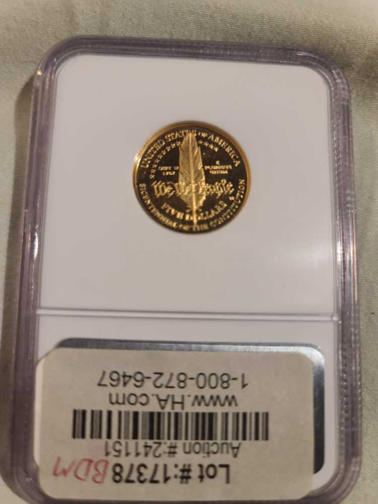 1987-W $5 Constitution PF70 DCAM PCGS  coin collectible - Main Image 2