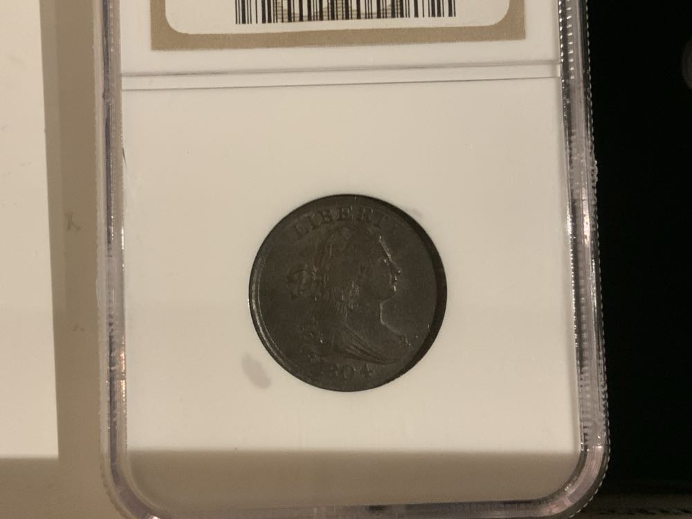 1804 1/2 Cent Plain 4 No Stems AU58 NGC  coin collectible - Main Image 3