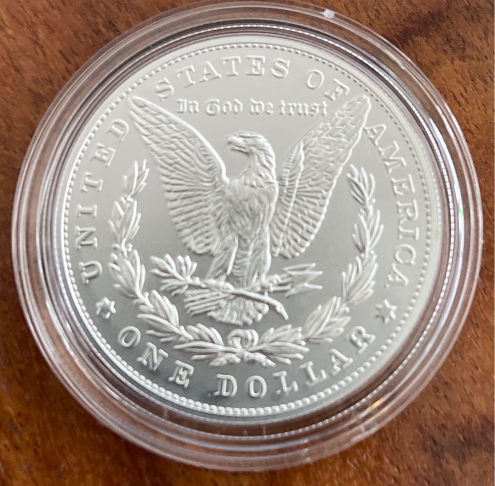 Morgan 2024-P US Mint Silver Dollar Uncirculated 24XE Sticker on back  coin collectible [Barcode 704786560573] - Main Image 3