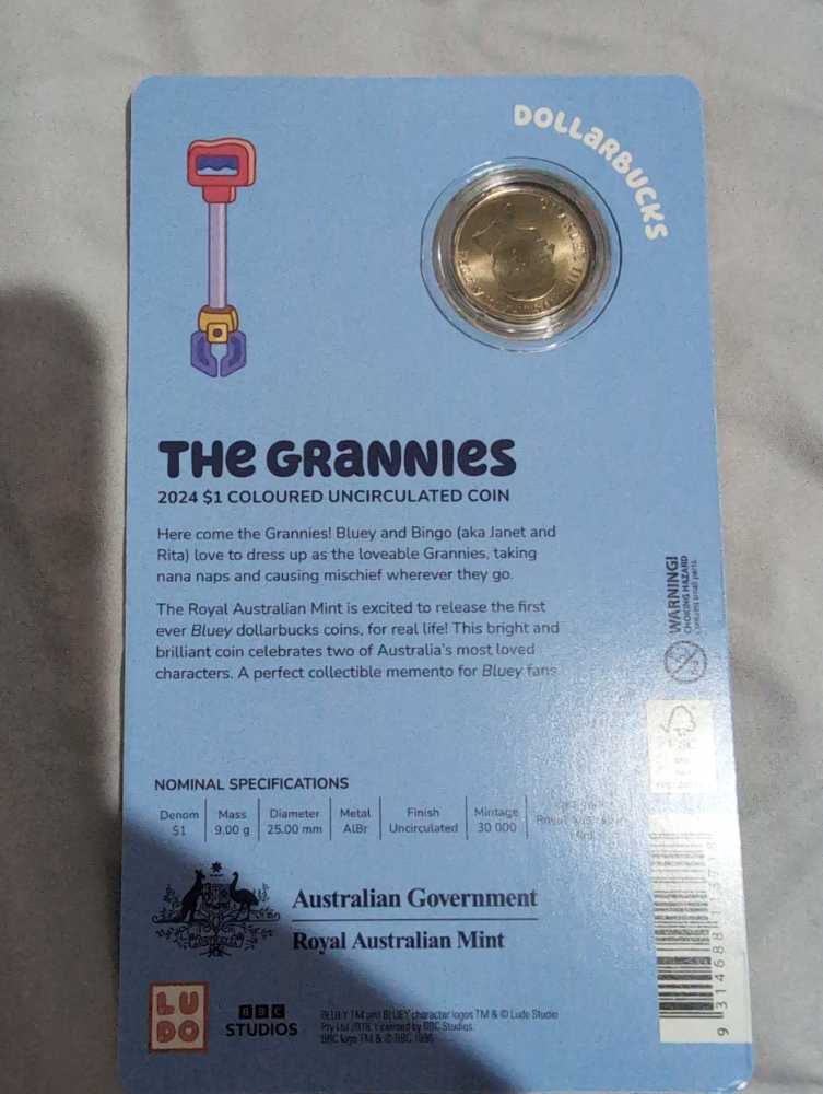 Grannies Bluey Dollarbucks $1 To  coin collectible [Barcode 9314688113718] - Main Image 2