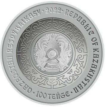 KAZAKHSTAN:Cu-Ni 100 Tenge BURKIT GOLDEN EAGLE  2022 BU blister totems of nomads  coin collectible - Main Image 2
