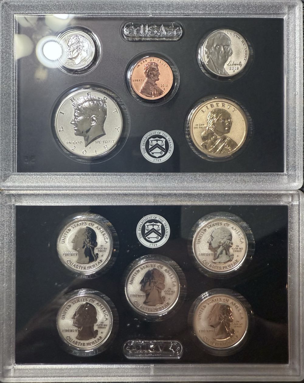 Silver Reverse 2018-S US Mint Proof Set  coin collectible [Barcode 704785020412] - Main Image 3