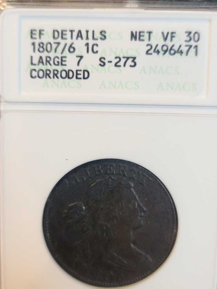 1807/6 Cent ANACS VF30  coin collectible - Main Image 1