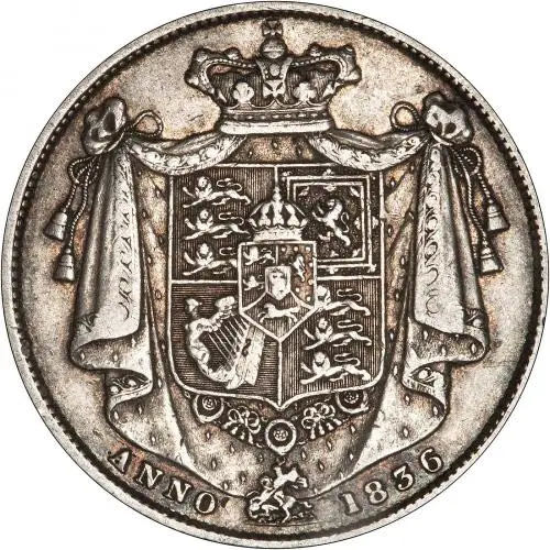 1836 King William IV Silver Half Crown  coin collectible - Main Image 2