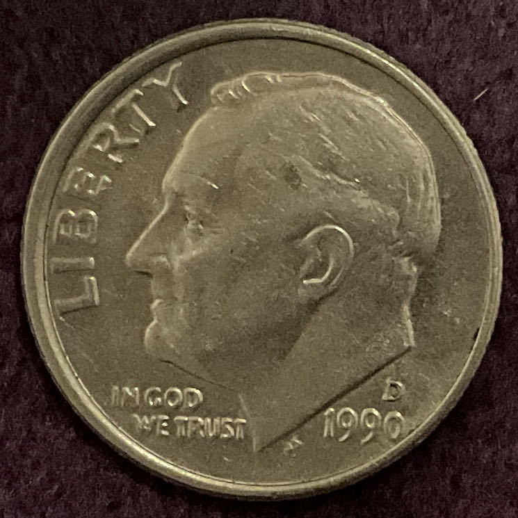 Dime 1990 D Roosevelt  coin collectible - Main Image 3