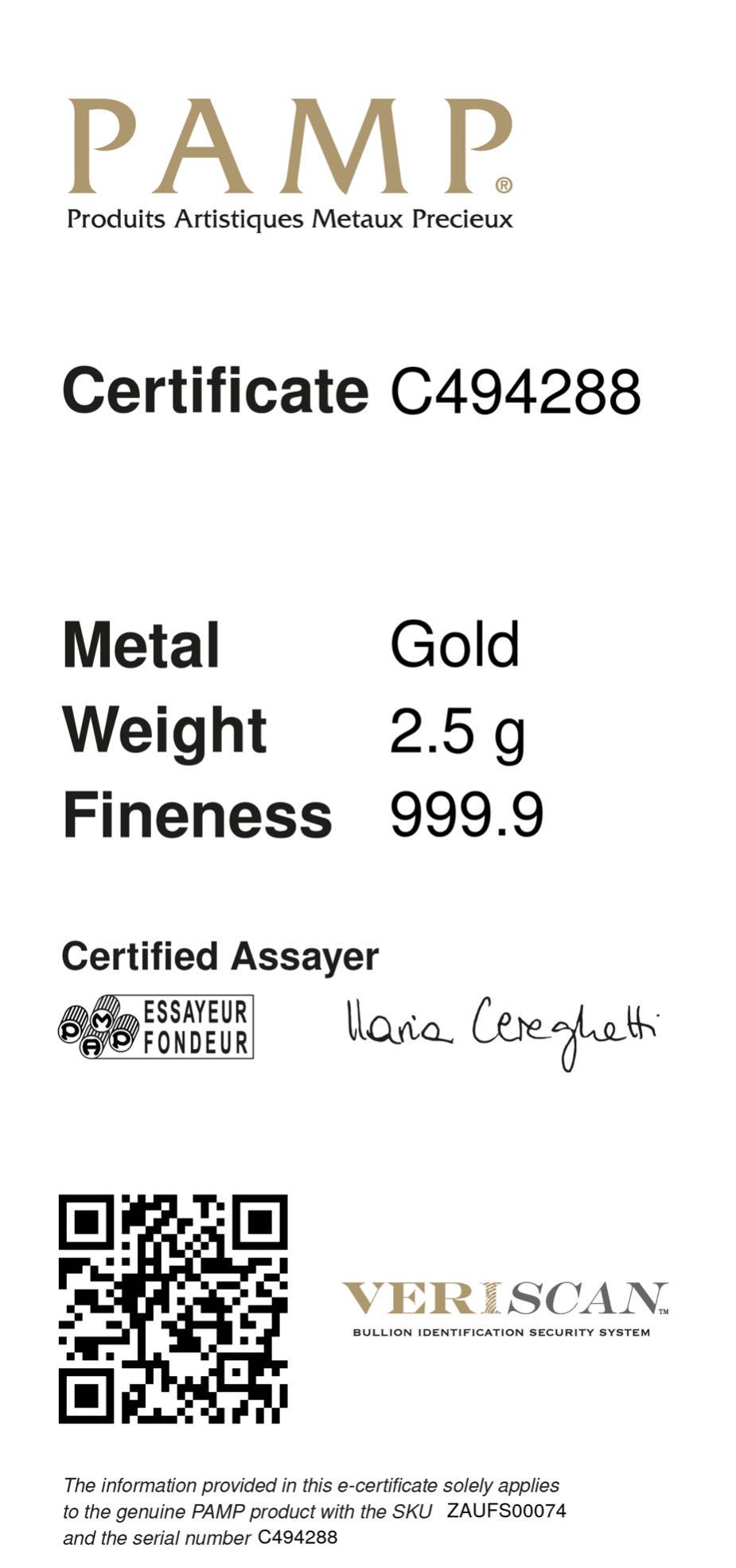 2.5g - Pamp - Lady Fortuna  coin collectible - Main Image 3