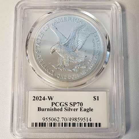2024-W Burnished Silver Eagle  coin collectible [Barcode 144000000681] - Main Image 2
