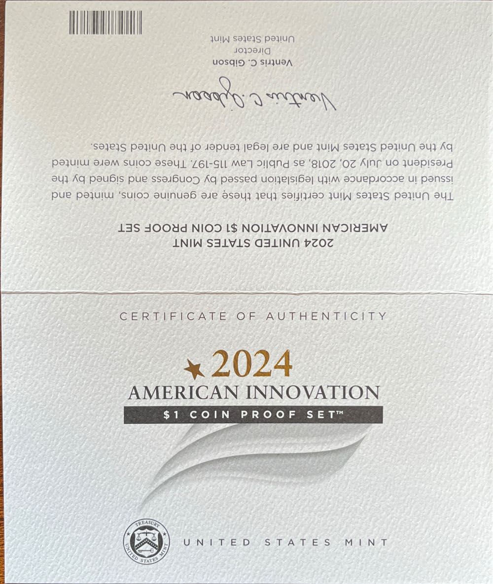2024 US Mint American Innovation Proof Set  coin collectible [Barcode 704786560177] - Main Image 4