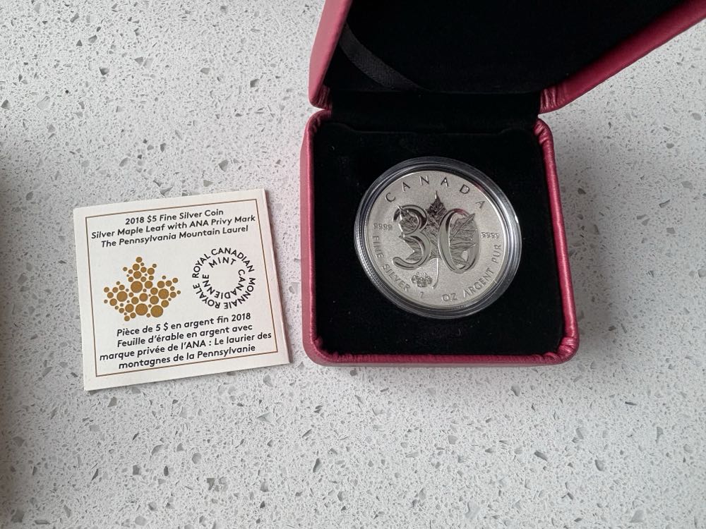 2018 Canadian Maple - ANA Mountain Laurel  coin collectible - Main Image 3