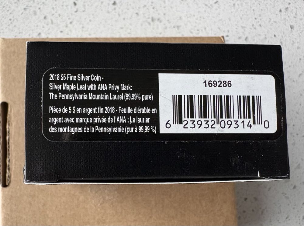 2018 Canadian Maple - ANA Mountain Laurel  coin collectible - Main Image 4