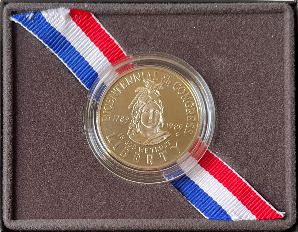 American 1989 S 50 Cent Bicentennial Of Congress 1789 To 1989 Congressional Coin Half Dollar  coin collectible - Main Image 2