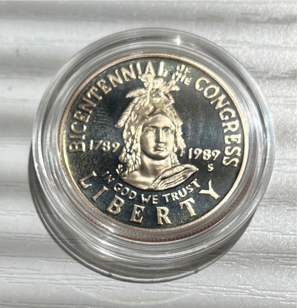 American 1989 S 50 Cent Bicentennial Of Congress 1789 To 1989 Congressional Coin Half Dollar  coin collectible - Main Image 3