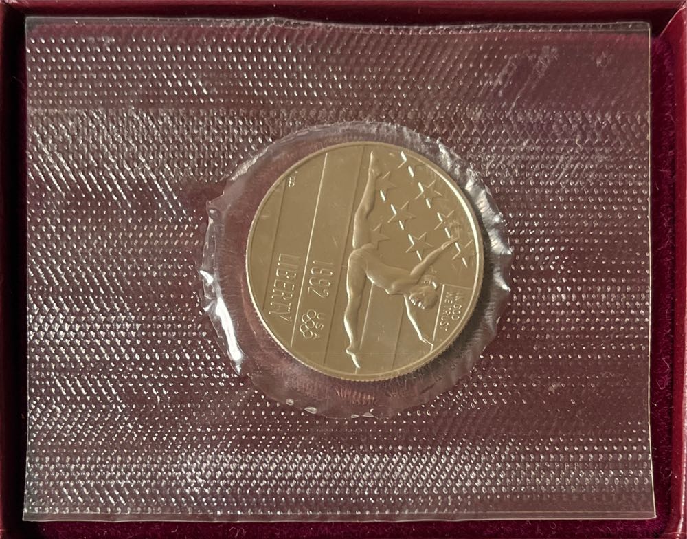 American 1992 P 50 Cent 1992 Olympic Coins Gymnast Half Dollar   coin collectible - Main Image 2