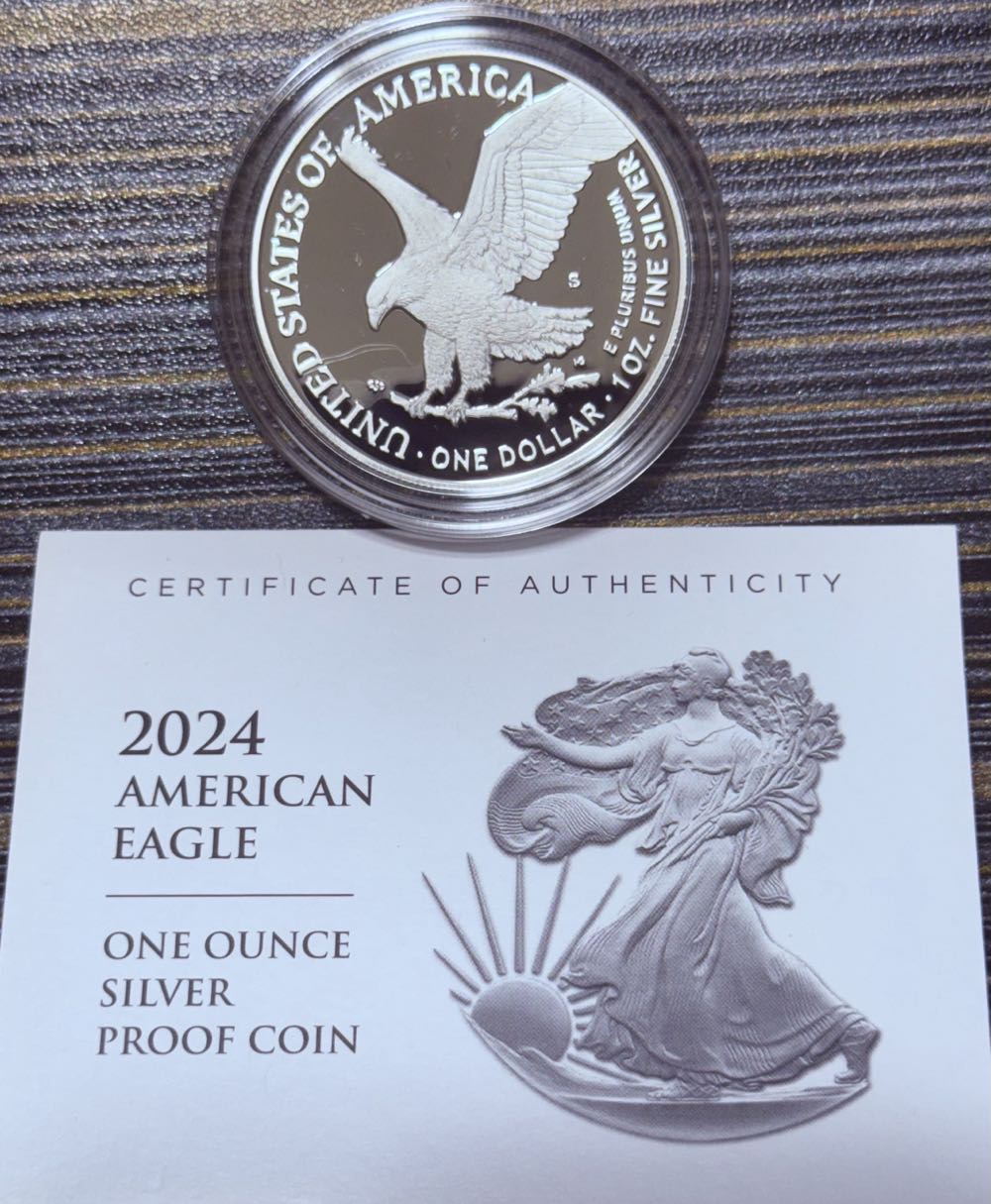 American Eagle 2024-S 1oz Silver Proof (24EM Sticker)  coin collectible [Barcode 704786560146] - Main Image 3