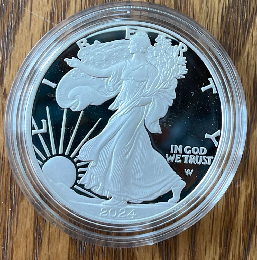 2024 S US Mint American Eagle One Ounce Silver Proof  coin collectible - Main Image 2