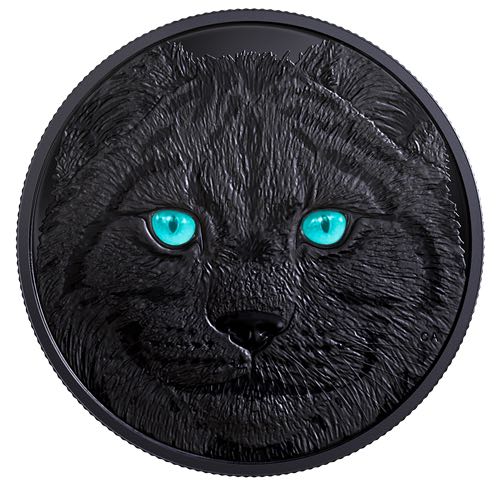 Le regard du lynx - Pièce photoluminescente en argent pur  coin collectible - Main Image 2