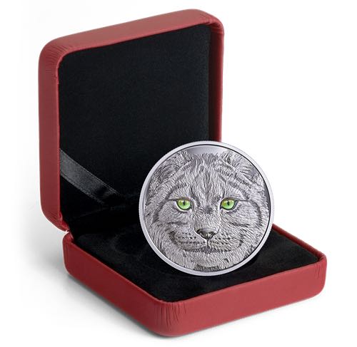 Le regard du lynx - Pièce photoluminescente en argent pur  coin collectible - Main Image 4