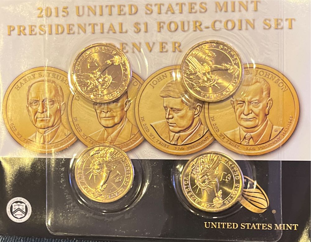 2015 US Mint Presidential Four Coin Set - Denver  coin collectible [Barcode 704785690134] - Main Image 2