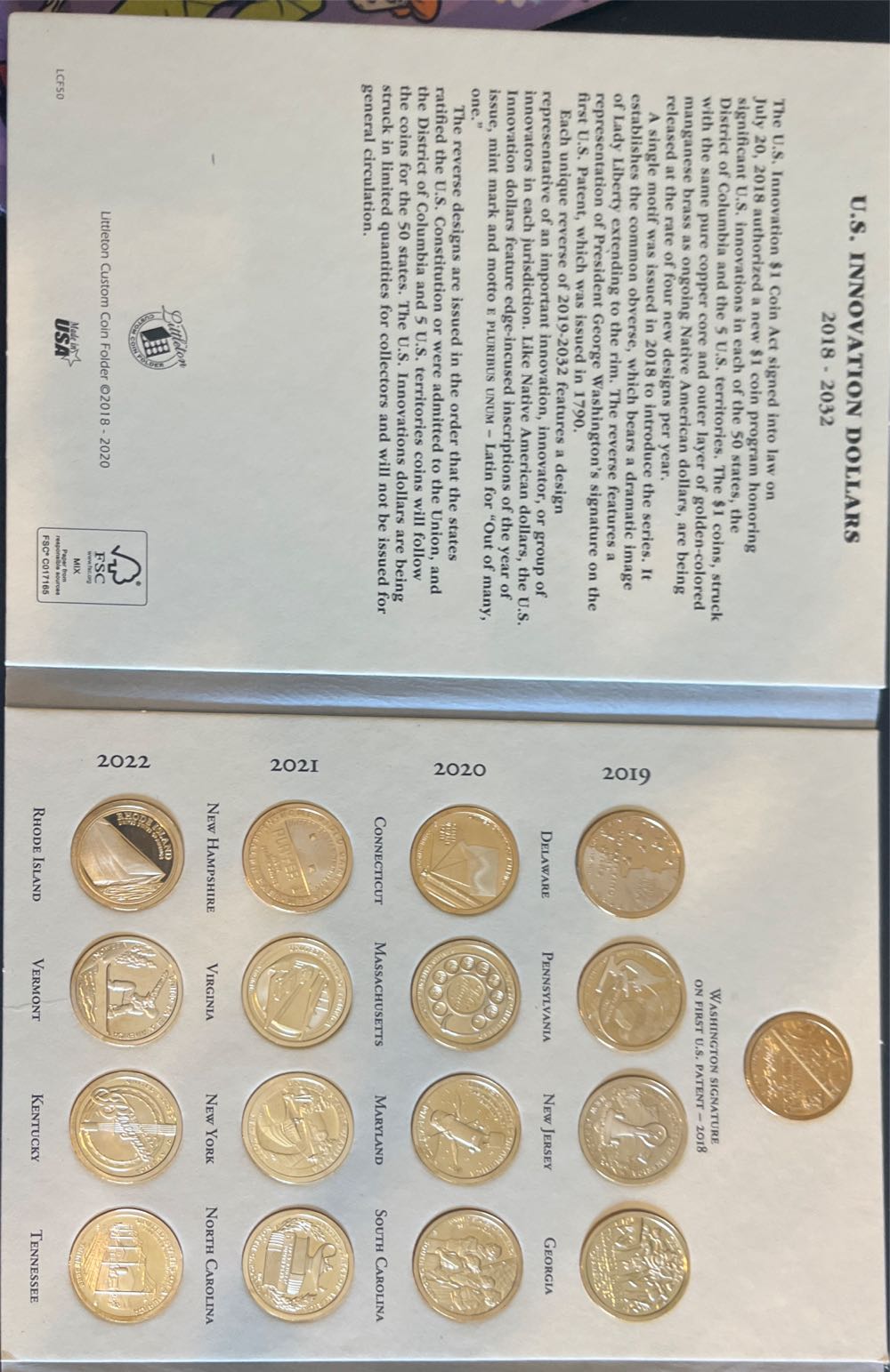 American Innovation Dollar Folder For 2018– 2032  coin collectible [Barcode 675346300819] - Main Image 2