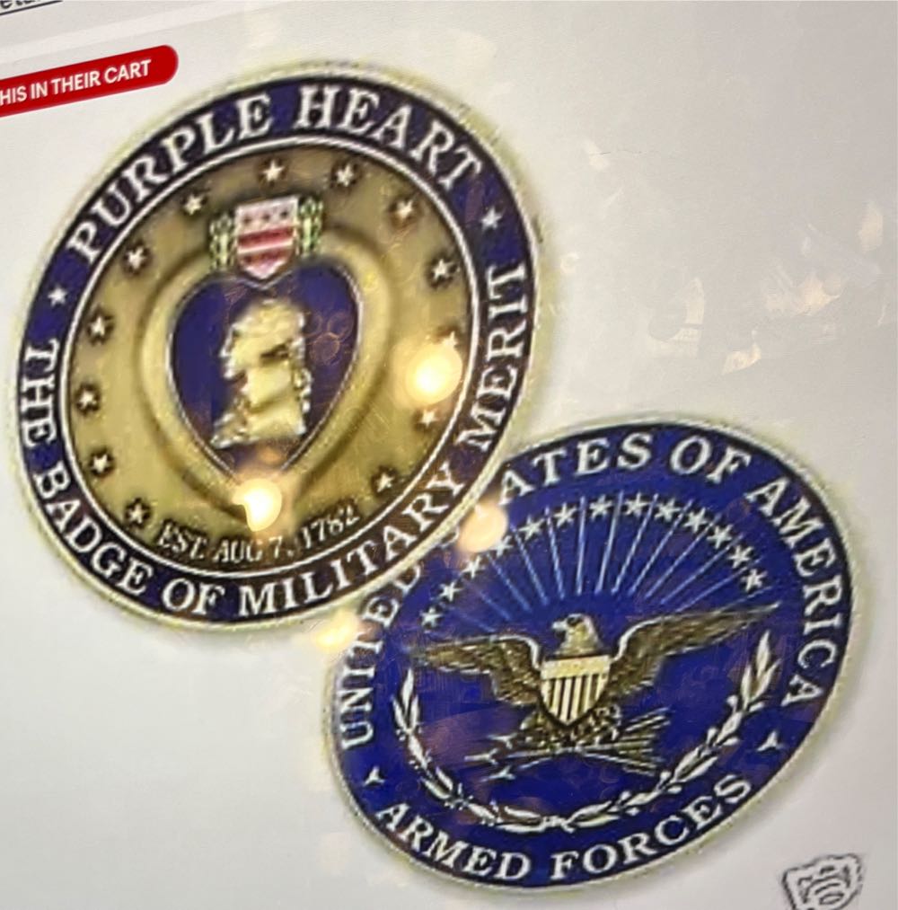 Purple Heart The Badge Of Military Merit  coin collectible - Main Image 3