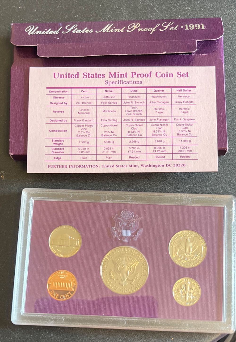 1991 United States Mint Proof Set  coin collectible - Main Image 4