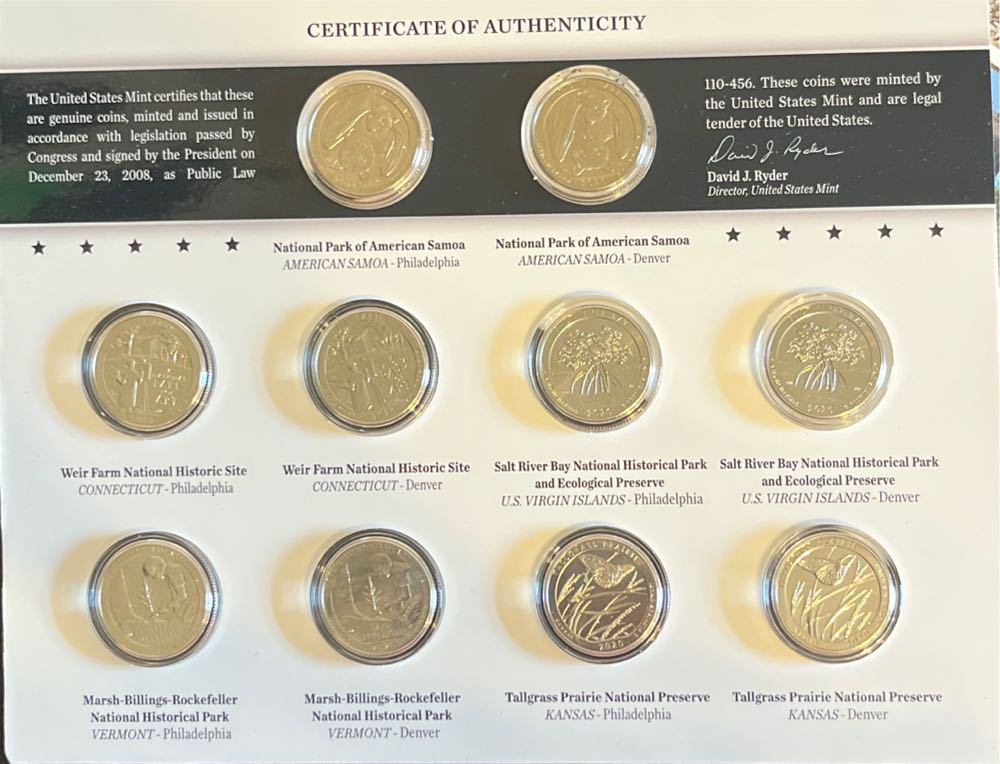 2020 P & D Us Mint America The Beautiful Uncirculated 10 Coin Quarter Set  coin collectible [Barcode 704786160117] - Main Image 3