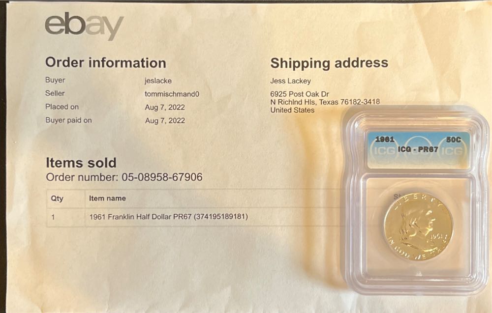 Franklin Silver Half Dollar 1961  coin collectible - Main Image 3