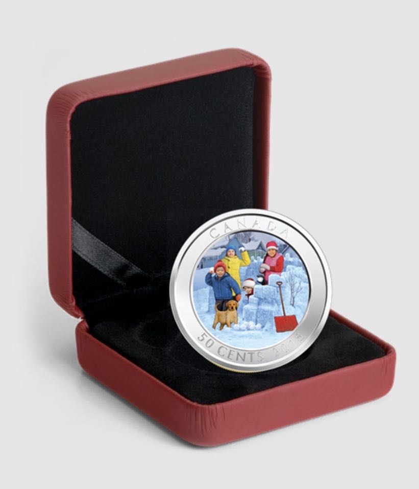 Bataille de boules de neige - Pièce lenticulaire de 50 cents  coin collectible - Main Image 4
