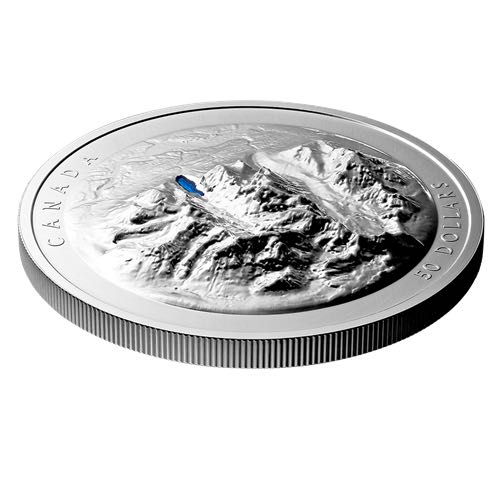 Lac Louise - Pièce en argent pur à relief  coin collectible - Main Image 3