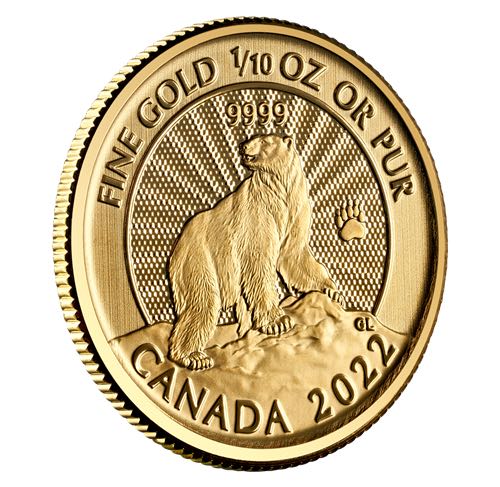 Le majestueux ours polaire - Pièce de 1/10 oz en or pur   coin collectible - Main Image 2