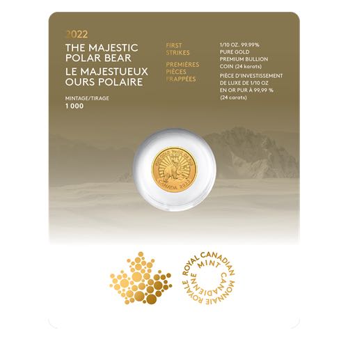 Le majestueux ours polaire - Pièce de 1/10 oz en or pur   coin collectible - Main Image 4