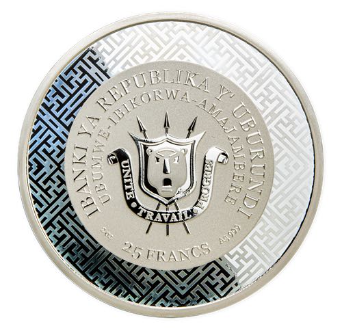 Année lunaire du Lapin - Pièce en argent fin avec incrustation de jade  coin collectible - Main Image 2