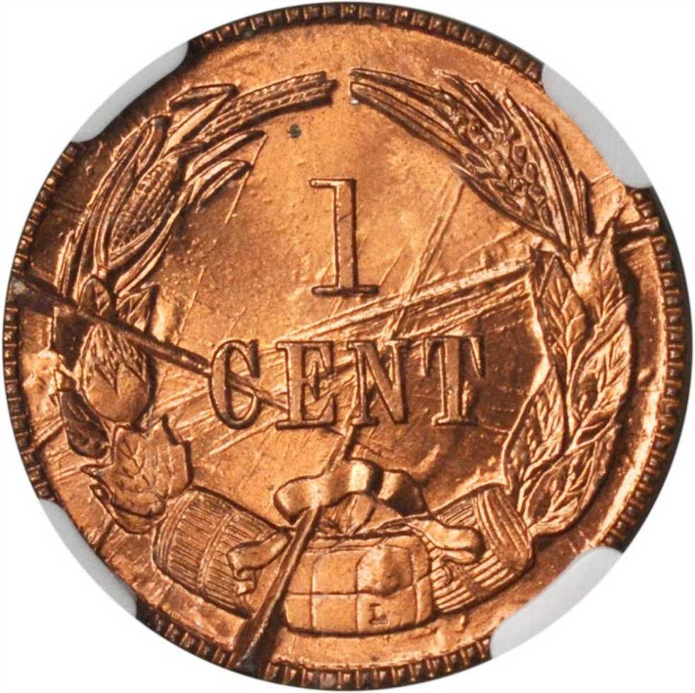 Confederate Bronze 1 Cent Restrike   coin collectible - Main Image 4