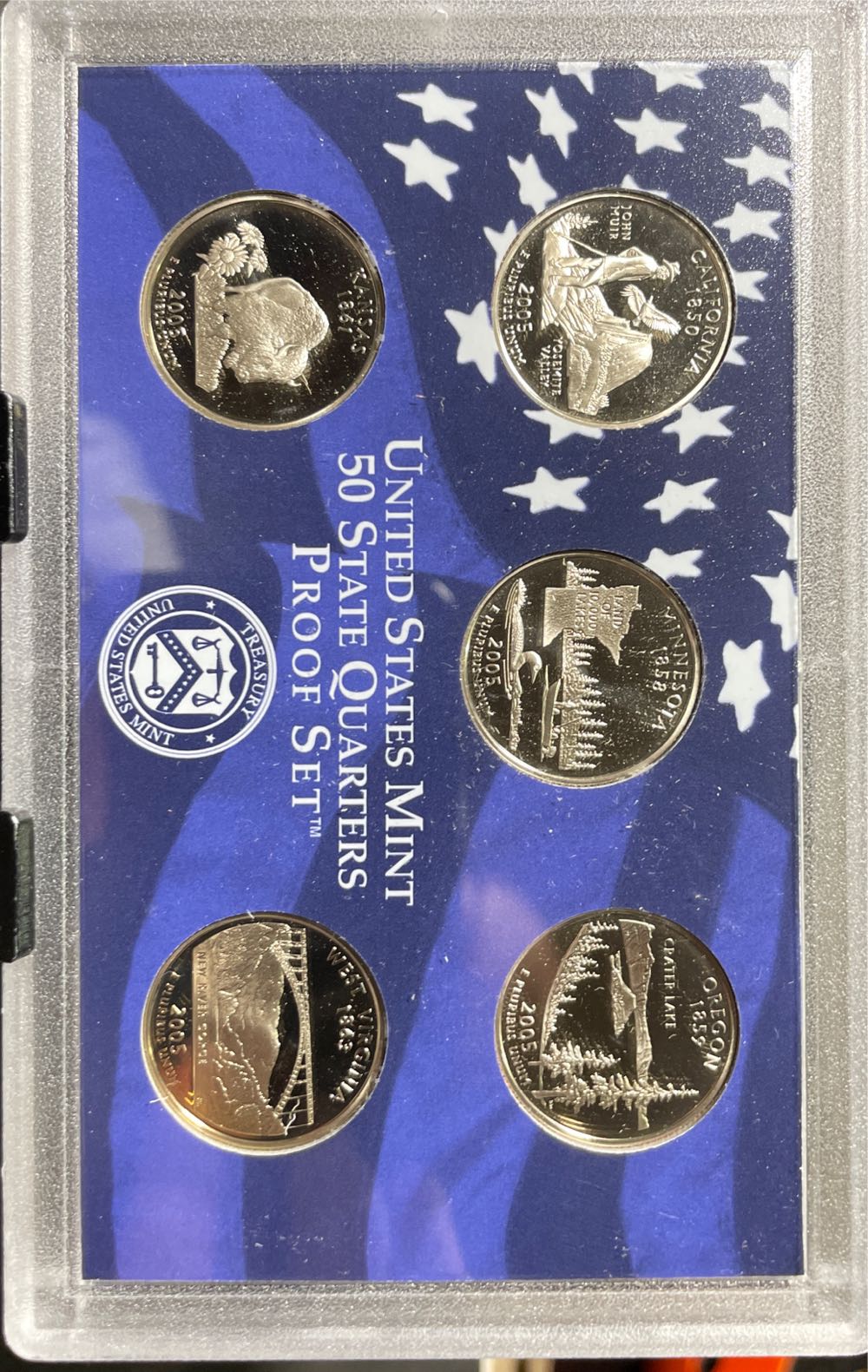 2005 US Mint 50 State Quarters Proof Set  coin collectible [Barcode 704785050792] - Main Image 2