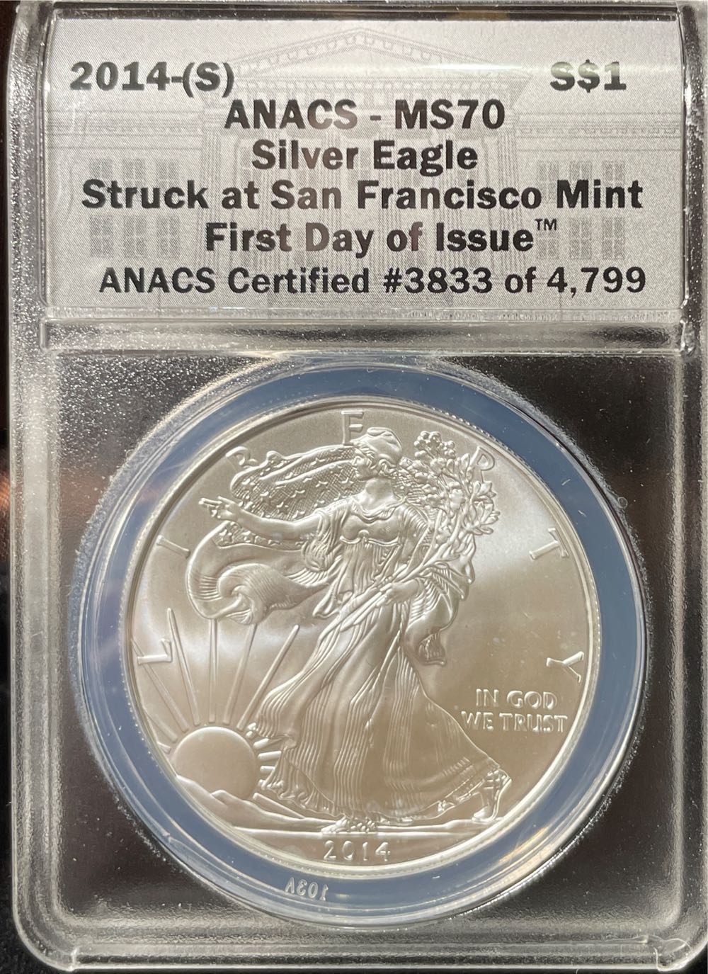 Silver Eagle First Day of Issue  coin collectible - Main Image 2