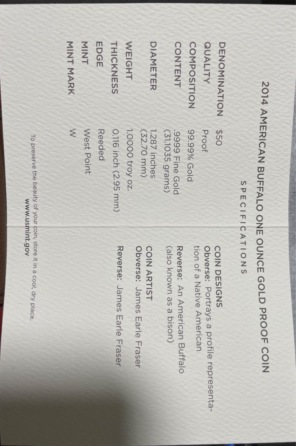 US Mint American Buffalo One Ounce Gold Proof Coin  coin collectible [Barcode 704785580060] - Main Image 3