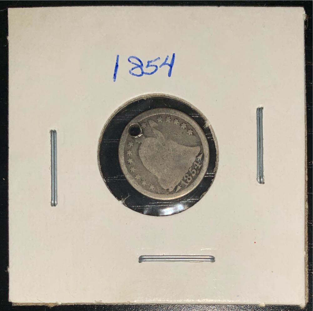 ½ Dime ”Seated Liberty Half Dime” (arrows at date)(Holed)  coin collectible - Main Image 2