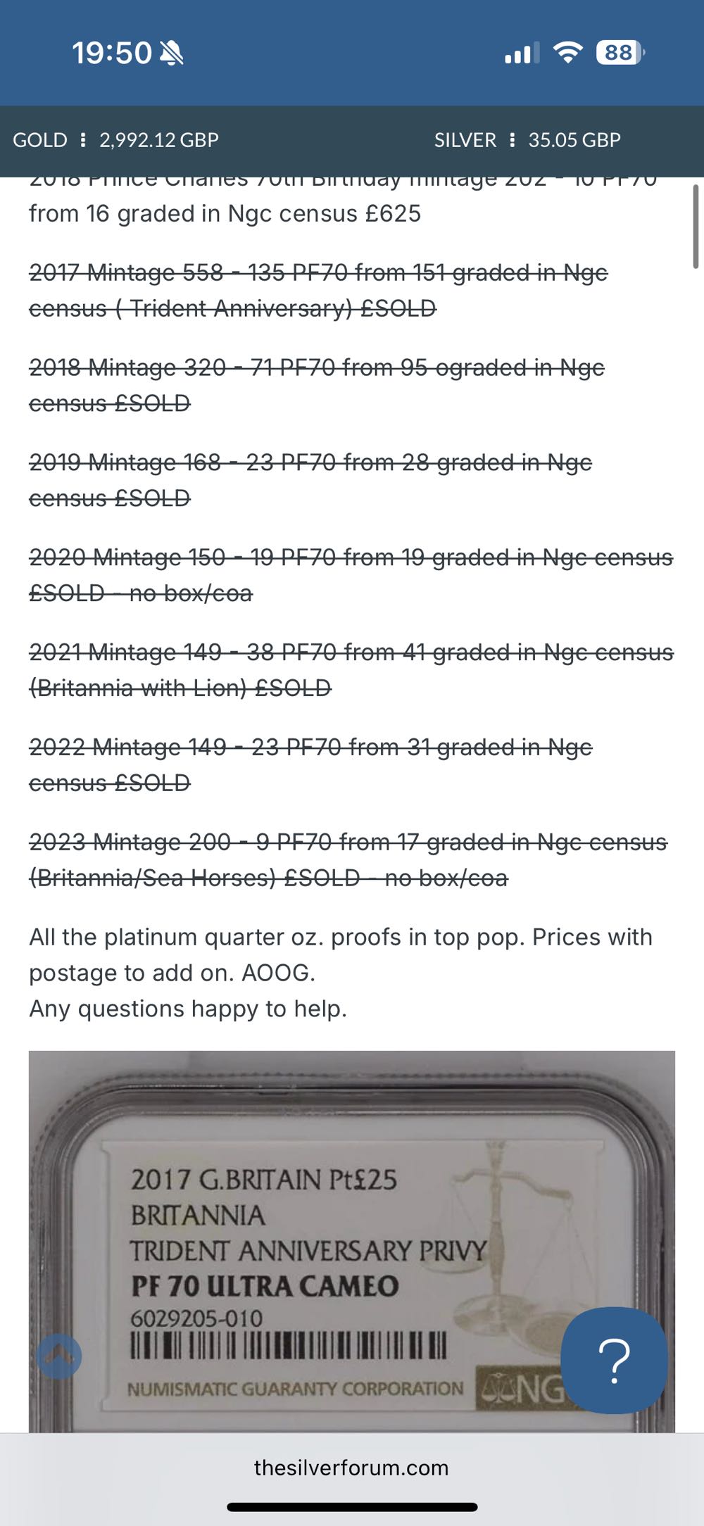 2023 Britannia - Proof 1/4 Platinum  coin collectible - Main Image 4