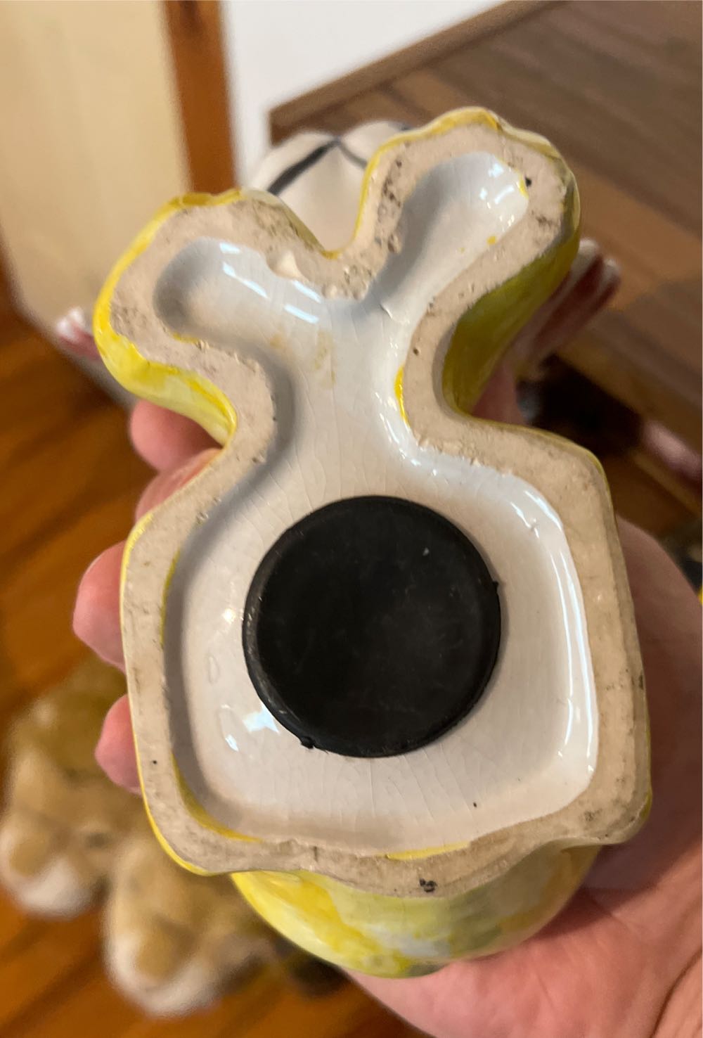 Mid Century Vintage Lion Ceramic Bank Art pottery Hand Painted Single Tear  coin collectible - Main Image 3