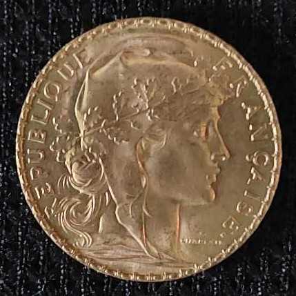 Gold French Rooster 20 Francs  coin collectible - Main Image 2