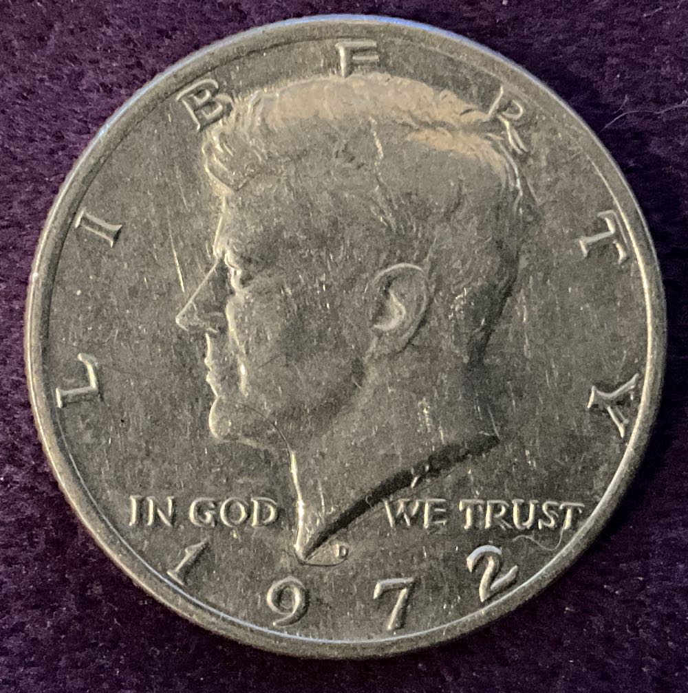 Half Dollar JFK 1972 D 2  coin collectible - Main Image 3