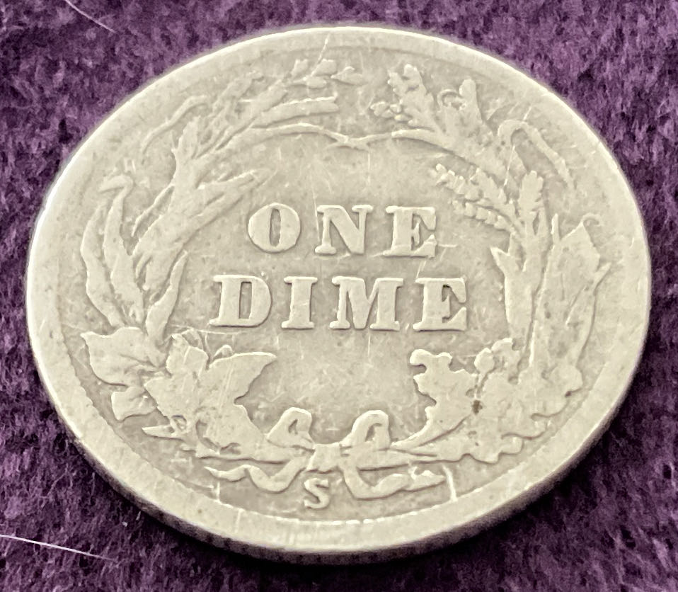 Dime 1916 S Barber  coin collectible - Main Image 2