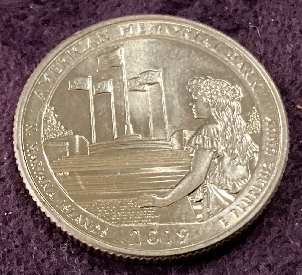 Washington Quarter 2019 P American Memorial Parkway  coin collectible - Main Image 2