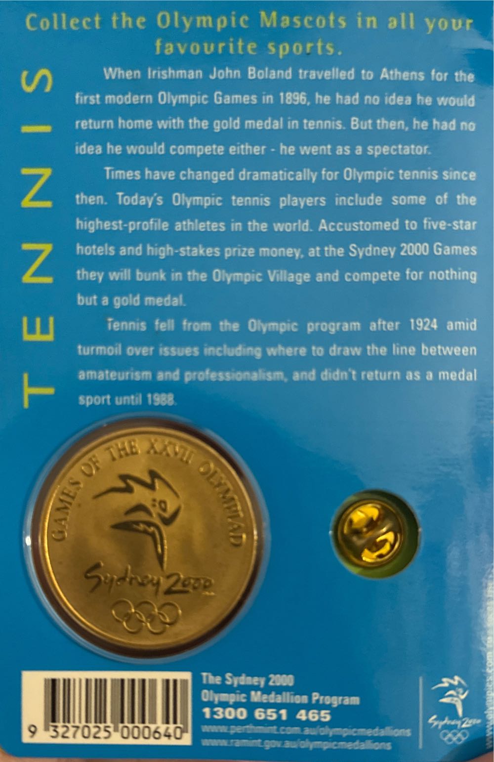 2000 Sydney Sports Mascot Tennis  coin collectible [Barcode 9327025000640] - Main Image 2