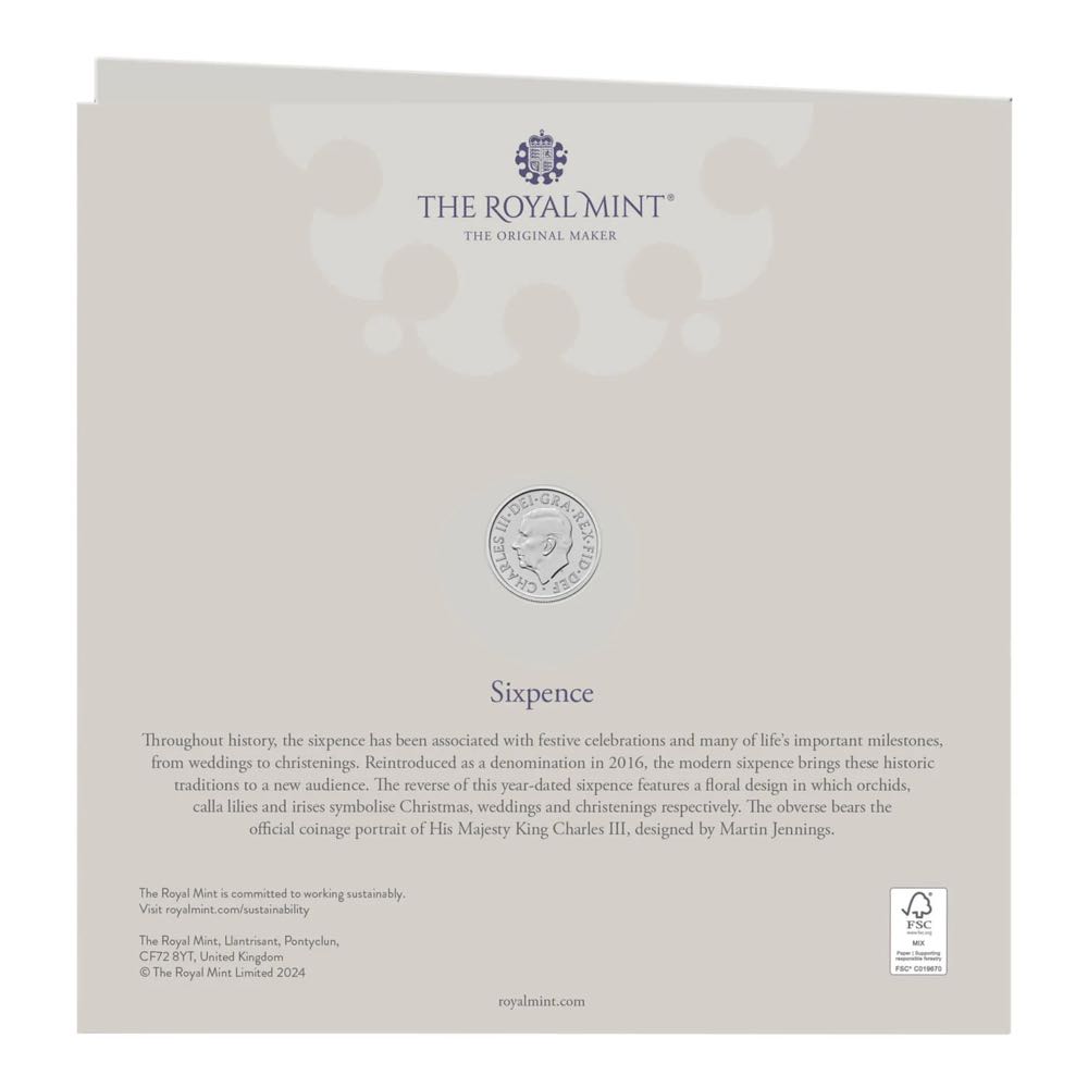 2024 Sixpence Silver Brilliant Uncirculated Coin  coin collectible - Main Image 2