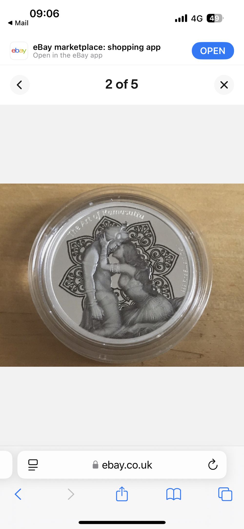 The Art Of Kamasutra - Reverse Embrace  coin collectible - Main Image 2